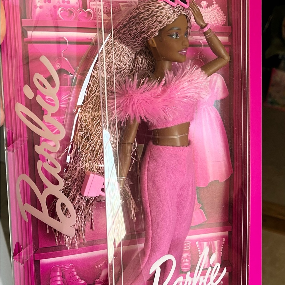 Barbie Pink Fuzzy Crop Top & Pants Doll - Picture 3 of 5